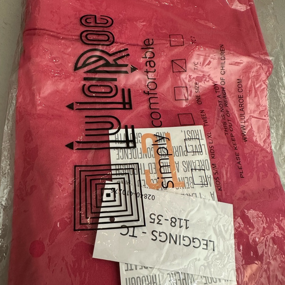 LuLaRoe TC Solid Pink Leggings